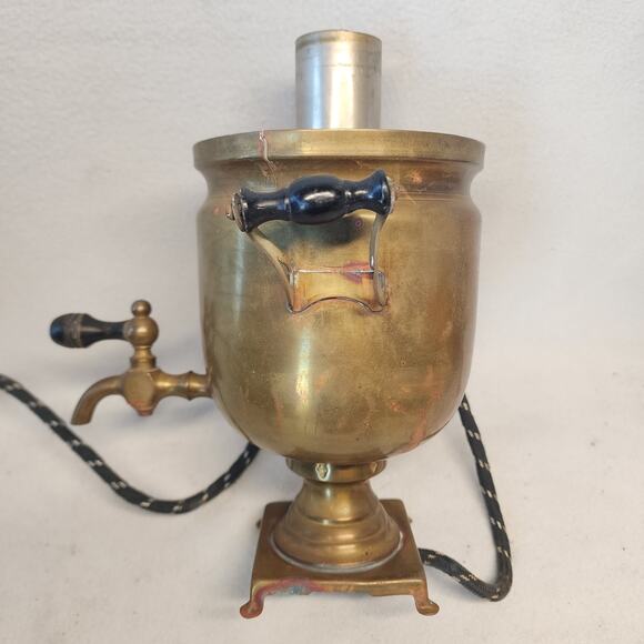 11" Samovar Russian Tula brass antique electric cord Stamped - Picture 9 of 15